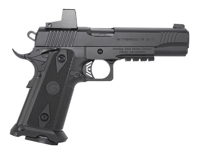 Girsan 395020 Witness2311 9mm Luger 17+1 5 Black Steel Barrel, Black Optic Ready/Serrated Steel Slide, Black Poly Frame w/Beavertail & Pic Rail, Black Checkered Poly Grip, Ambi, Pistol