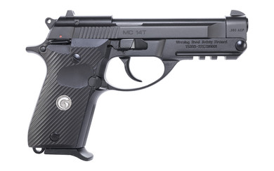 Girsan 390850 MC 14T Solution Compact Frame 380 ACP 13+1, 4.50 Black Steel Tip-Up Barrel, Serrated Steel Slide & Aluminum Frame w/Pic Rail, Black Checkered Poly Grip Ambi, Pistol
