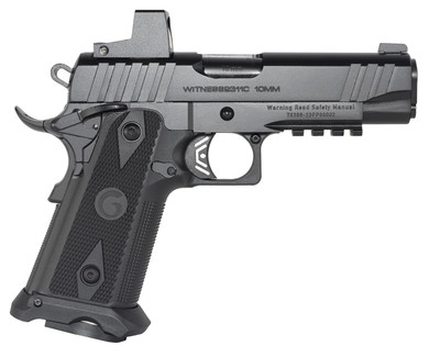 Girsan 395000 Witness2311 10mm Auto 15+1 5 Black Steel Barrel, Black Optic Ready/Serrated Steel Slide, Black Poly Frame w/Beavertail & Pic Rail, Black Checkered Poly Grip, Ambi, Pistol