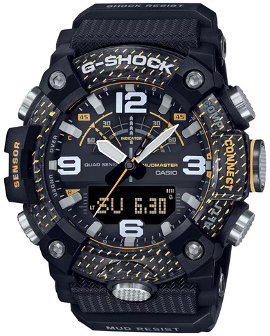 G-shock GGB100Y1 G-Shock Tactical MudMaster Keep Time Black/Yellow Size 145-215mm Features Digital Compass