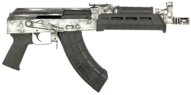 Century HG7673N Draco 7.62x39mm 30+1 6.25 Black Threaded Barrel, Black Magpul AK Handguard, Distressed White Cerakote Steel Receiver, Black Poly Grip, Right Hand, Tactical Pistol