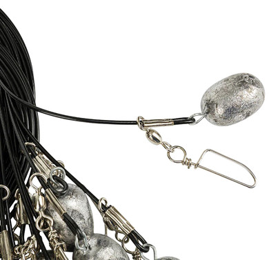 Drake Waterfowl DA9000048004 Texas Rig Package Set 48 Black Coated Steel Wire, 4 oz Lead Weight, Metal Cable Crimps, Includes Carabiner (12 Pack)
