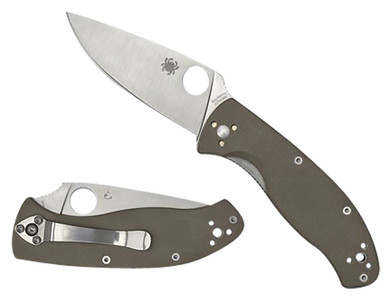 Spyderco C122GBNM4PS Tenacious 3.35 Fold Part Serrated CPM M4 Blade/Brown Textured G10 Handle Includes Pocket Clip, Knife