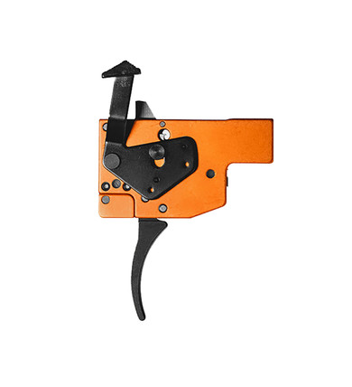 Timney Triggers 430 Replacement Trigger Two-Stage Curved Trigger with 8 oz/1 lb Draw Weight & Black/Orange Finish for Tikka T3