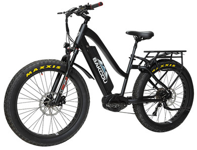 Bakcou E-bikes BMST26BB21 Mule ST 26 Matte Black 18 w/Stand Over Height of 26 Frame, Shimano Alivio Hill-Climbing 9 Speed Bafang M620 Ultra Motor, 35+ mph Speed, Electric Bike