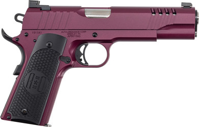 Auto-Ordnance 1911TCAC9 1911 Full Size Frame 45 ACP 7+1, 5 Stainless  BBL, Blk Cherry Cera Serrated w/Slide Cuts Stainless  Slide, Blk Cherry Cera Stainless  Frame w/Checkered Front Strap & Beavertail, Armor Blk Cera , Pistol