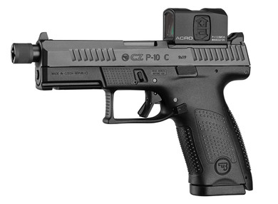CZ-USA 91513 P-10 C Compact Frame 9mm Luger 17+1 4.02 Black Steel Threaded Barrel, Black Nitride Optic Ready/Serrated Steel Slide, Black Poly Frame w/Pic Rail, Interchangeable Backstrap Grip, Pistol