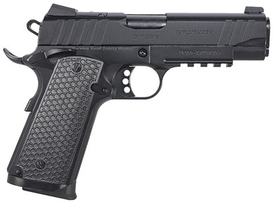 Girsan 391045 MC1911 C Influencer Compact 10mm Auto 9+1 4.40 Blued Steel Barrel, Black Cerakote Optic Ready/Serrated Steel Slide & Frame w/Pic Rail & Beavertail, Black Poly Grip, Pistol
