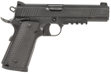 Girsan 392060 MC1911 S Untouchable Full Size 45 ACP 8+1 5 Black Steel Barrel, Black Serrated Steel Slide & Frame w/Beavertail & Pic Rail, Black Poly Grip, Pistol