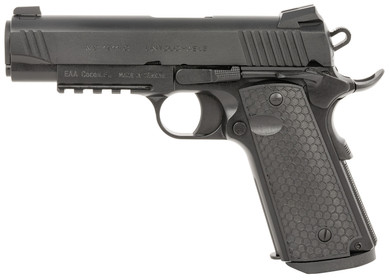 Girsan 392070 MC1911 C Untouchable Compact Frame 45 ACP 8+1 4.40 Black Steel Barrel, Black Serrated Steel Slide & Frame w/Beavertail & Pic Rail, Black Poly Grip, Pistol