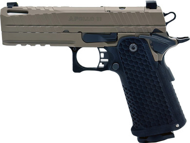 Live Free Armory LFAPC71302 Apollo 11 Compact 9mm Luger 17+1 4.15 Stainless Match Grade Bull Barrel, Elite Flat Dark Earth Cerakote Optic Cut/Serrated Stainless Steel Slide & Steel Frame w/Beavertail & Pic Rail, Textured Grip, Pistol