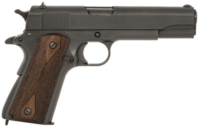 Tisas 10100539 1911 A1 US Army WWII 45 ACP 7+1 5 Black Steel Barrel Manganese Phosphate Coated Serrated Carbon Steel Slide & Frame w/Beavertail, Pistol