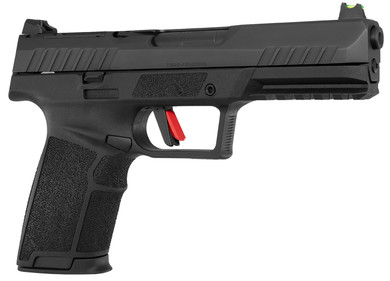 Tisas 15200003 PX-5.7 5.7x28mm 20+1, 4.80 Black Carbon Steel Barrel, QPQ Black Optic Ready/Serrated Carbon Steel Slide, Black Tennifer Poly Frame w/Beavertail & Pic Rail, Black w/Interchangeable Backstrap Grip, Pistol