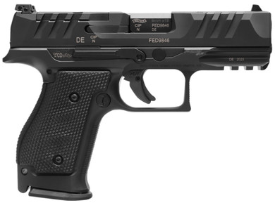 Walther 2880016 PDP Steel Frame Compact Frame 9mm Luger 10+1 4 Black Steel Barrel, Matte Black Tenifer Cerakote Optic Ready/Serrated Steel Slide, Black Steel Frame w/Pic Rail, Textured Wraparound Grip, Pistol