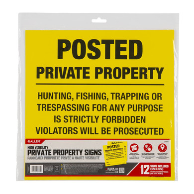 ALLEN 15824 POSTED NO TRESPASSING SIGN 12 PK