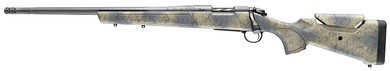 Bergara B14SM809L B-14 Wilderness Sierra 6.5 PRC 20 Sniper Gray Cerakote #5 Fluted Threaded Barrel, Sniper Gray Cerakote Steel Receiver, Wilderness Camo w/Black Webbing Fixed w/SoftTouch Synthetic Stock, Left Hand, Rifle