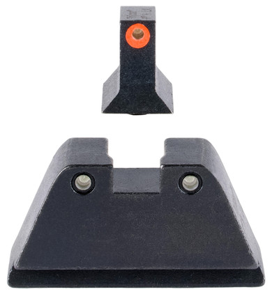 Trijicon GL201C601134 Suppressor/Optic Height Sights Green/Tritium Orange Outline Front Sight-Green/Tritium Black Outline Rear Sight Glock 17/17L/19/22 Standard Frame, Handgun Sight