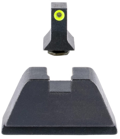 Trijicon GL201C601139 Suppressor/Optic Height Sights Green/Tritium Yellow Outline Front Sight-Black/Blank Rear Sight Glock 17/17L/19/22 Standard Frame, Handgun Sight