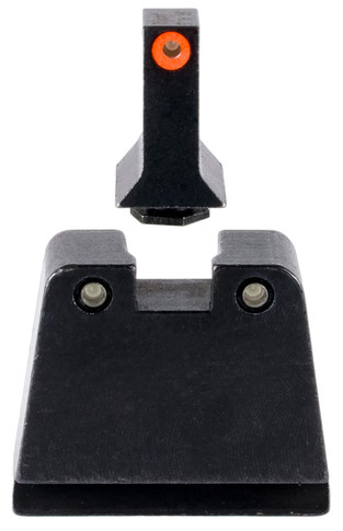 Trijicon GL243C601142 Suppressor/Optic Height Sights Green/Tritium Orange Outline Front Sight-Green/Tritium Black Outline Rear Sight Glock 42/43/43X Slim Frame, Handgun Sight