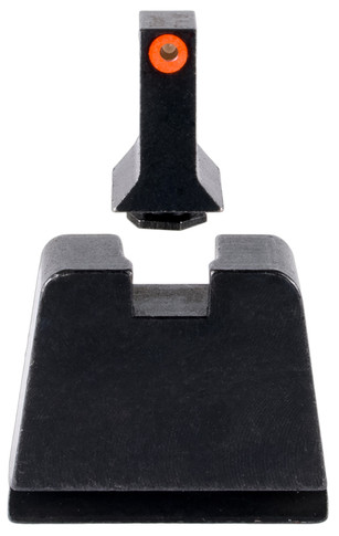 Trijicon GL243C601146 Suppressor/Optic Height Sights Green/Tritium Orange Outline Front Sight-Black/Blank Rear Sight Glock 42/43/43X Slim Frame, Handgun Sight