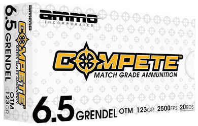 Ammo Inc 65GR123BTHPA20 Compete 6.5Grendel 123gr Open Tip Match 20 Per Box/10 Case, Centerfire Rifle Ammo