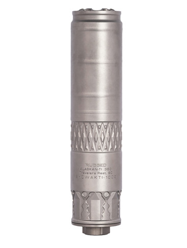 Rugged Suppressors Alaskan360 TI, 36 Cal 6.6 in, Rated Up to 338 Lapua, Black, Titanium, 5/8 in-24 tpi, Mount Included, AK360TI