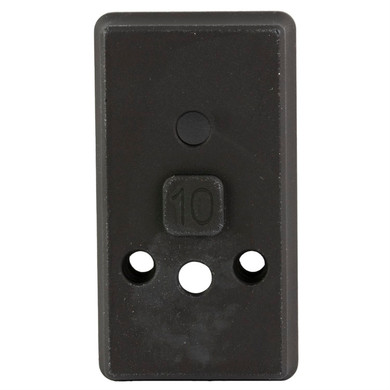Arisaka Defense Optic Plate, Tall Height, Anodized Finish, Black, Fits Arisaka Offset Optic Mount, For Leupold Delta Point Pro, JPoint, Shield RMS, RMSc, Swampfox Sentinel, SIG Romeo Zero, Crimson Trace CT RAD Micro/Micro Pro, Eotech EFLX OOM-P10