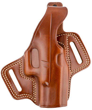 Galco FL226 Fletch OWB Tan Leather Belt Slide Compatible w/Glock 19 Gen1-5/19X/23 Gen2-5/32/45 Belt Up to 1.75 in Wide Right Hand, Holster