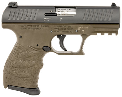 Walther 5083506 CCP M2 Carry Frame 9mm Luger 8+1 3.54 Stainless Steel Barrel, Serrated Steel Slide, Military Green Poly Frame w/Pic Rail, Ergonomic Grip, Pistol