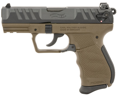 Walther 5050515 PD380 Carry Frame 380 ACP 9+1 3.70 Black Stainless Steel, Barrel Black Cerakote Serrated Steel Slide, Military Green Poly Frame, Textured Wraparound Grip, Pistol