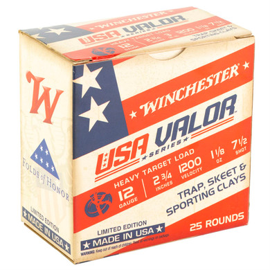 Winchester Ammunition USA VALOR, 12 Gauge, 2.75 in, #7.5 Shot, 25 Round Box USAV127