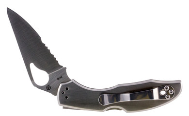 Spyderco BY04PS2 Byrd Meadowlark 2 2.94 in Folding Clip Point Part Serrated 8Cr13MoV SS Blade Stainless Steel Handle Includes Pocket Clip, Knife
