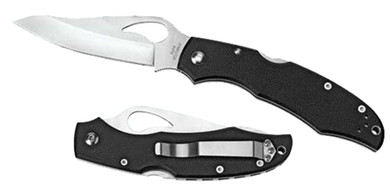 Spyderco BY03PSBK2 Byrd Cara Cara 2 Lightweight 3.75 in Folding Drop Point Part Serrated 8Cr13MoV SS Blade Black Textured FRN Handle Includes Pocket Clip, Knife
