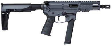 Battle Development XIPHOS005 Xiphos 9mm Luger 30+1 5.25 Black Chrome Moly Steel Barrel, M-LOK Handguards, Combat Gray Aluminum Pic Rail Receiver, Black Synthetic Pistol Brace, Adj Black Grips, Tactical Pistol