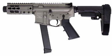 Brigade MFG AR Pistol A0915532, 9mm, 5.5", No Brace, Mini Can, Tungsten Cerakote, Glock Mag, 33 Rds