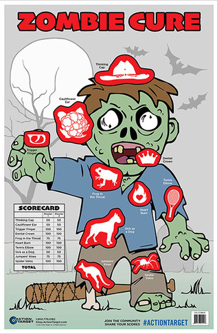 Action Target GSZOMHE100 Action Zombie Boy Zombie Hanging Paper Target 23 in x 35 in 100 Per Box