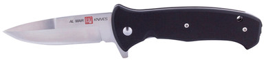 AL Mar Knives AMK2202 S.E.R.E. 2020 G 3.60 in Folding Talon Plain Satin D2 Steel Blade G10 Black Handle