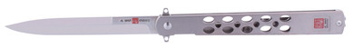 AL Mar Knives AMK4046 Quicksilver 5 in Folding Talon Plain Satin D2 Steel Blade Titanium Handle