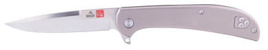 AL Mar Knives AMK4114 Ultralight Falcon 3.15 in Folding Talon Plain Satin D2 Steel Blade Titanium Handle