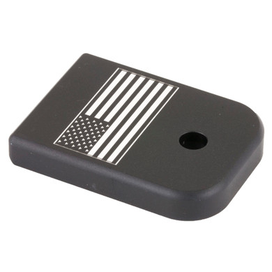 Bastion American Flag, Mag Base Plate, Black, Fits Glock 9/40 BASGL-940-BW-USAFLG