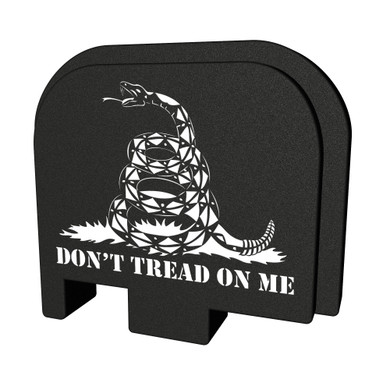 Bastion Slide Back Plate, Don't Tread On Me, Black and White, Fits Glock 43 GL-043-BW-75DTOM