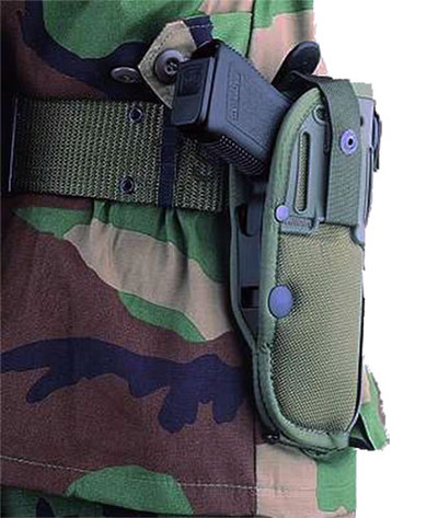 Bianchi Thumb Strap Holster w/Quick Release Snap, Olive Drab, Model 15118, For M12, UM84, UM92, Will not fit UM84R, UM84III, UM92III
