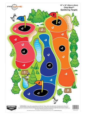 Birchwood Casey 35587 Pregame Chip Shot Golf Course Paper 12 in x 18 in Impact Enhancement Splatter 100 Per Pack