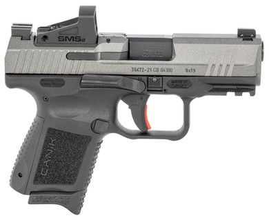 Canik HG6597TVN TP9 Elite Subcompact 9mm Luger 3.60 in 12+1 Black Tungsten Gray Cerakote Steel Slide Black Interchangeable Backstrap Grip with Shield SMS2 Optic