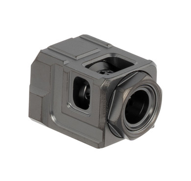 CGS Suppressors CGS-QUBE-STANDARD Qube Compensator Standard Black 17-4 Stainless Steel with 1.25 in OAL & 1 in Diameter