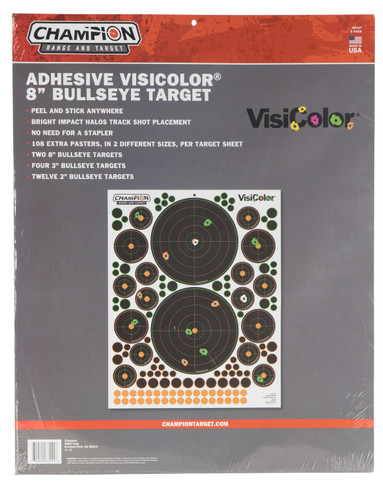 Champion Targets 46137 VisiColor Adhesive Targets Bullseye Variety 5PK