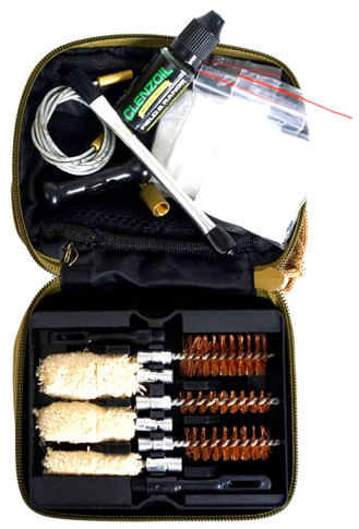 Clenzoil 2695 Multi-Caliber Shotgun Multi-Gauge Cleaning Kit 9 Piece Tan Case