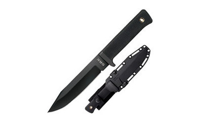 Cold Steel 3V SRK, 6 in Fixed Blade Knife, DLC Coating, Plain Edge, Secure-Ex Sheath, CPM 3-V High Carbon 38CKC