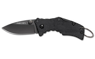 Cold Steel Micro Recon 1, 4.5 in Folding Knife, Tri-Ad Lock, AUS 8A/Stainless Steel, Cold Steel Handle, Spear Point 27TDS