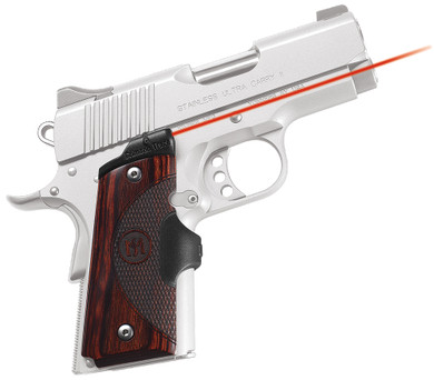 Crimson Trace LG902 Mstr Ser Lasergrip 1911Def/Off 633nm .5 in@50ft Rosewd G10